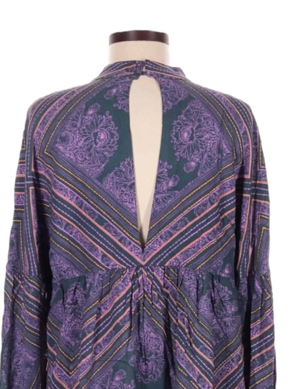 NWT Free People Walking On A Dream Tunic Choker Boho Top M Purple